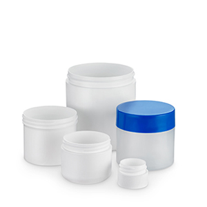 PP jars on a white background for packaging nutraceuticals and supplements